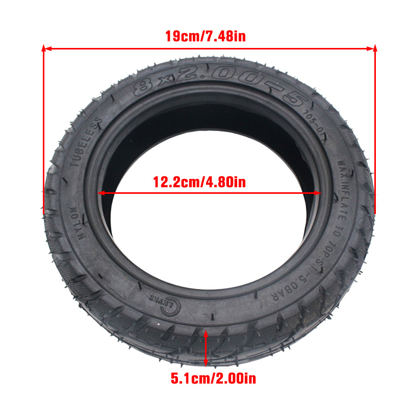 Бескамерная шина 8x2.00-5 (2.1 – обзор и цена Scooter Tire