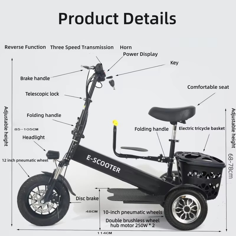 【2026】Трехколесный двухместный – обзор и цена Electric Scooter 500W