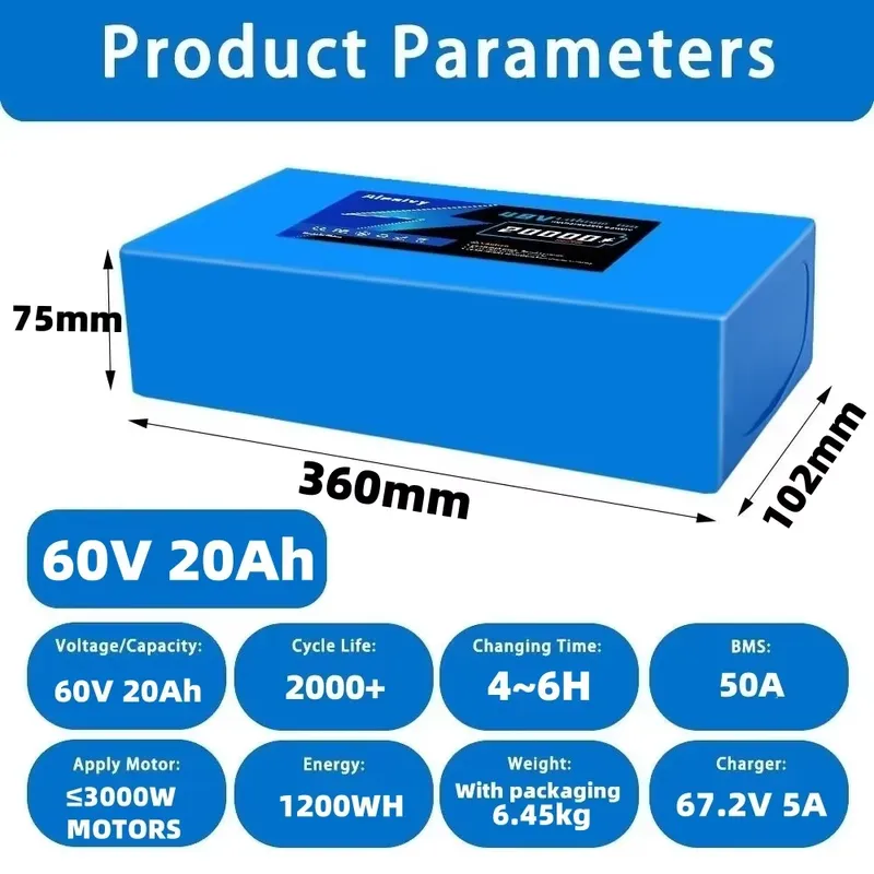 Литиевая батарея 60В 20Ач 30Ач – обзор и цена 60V 30Ah 21700 Battery Pack